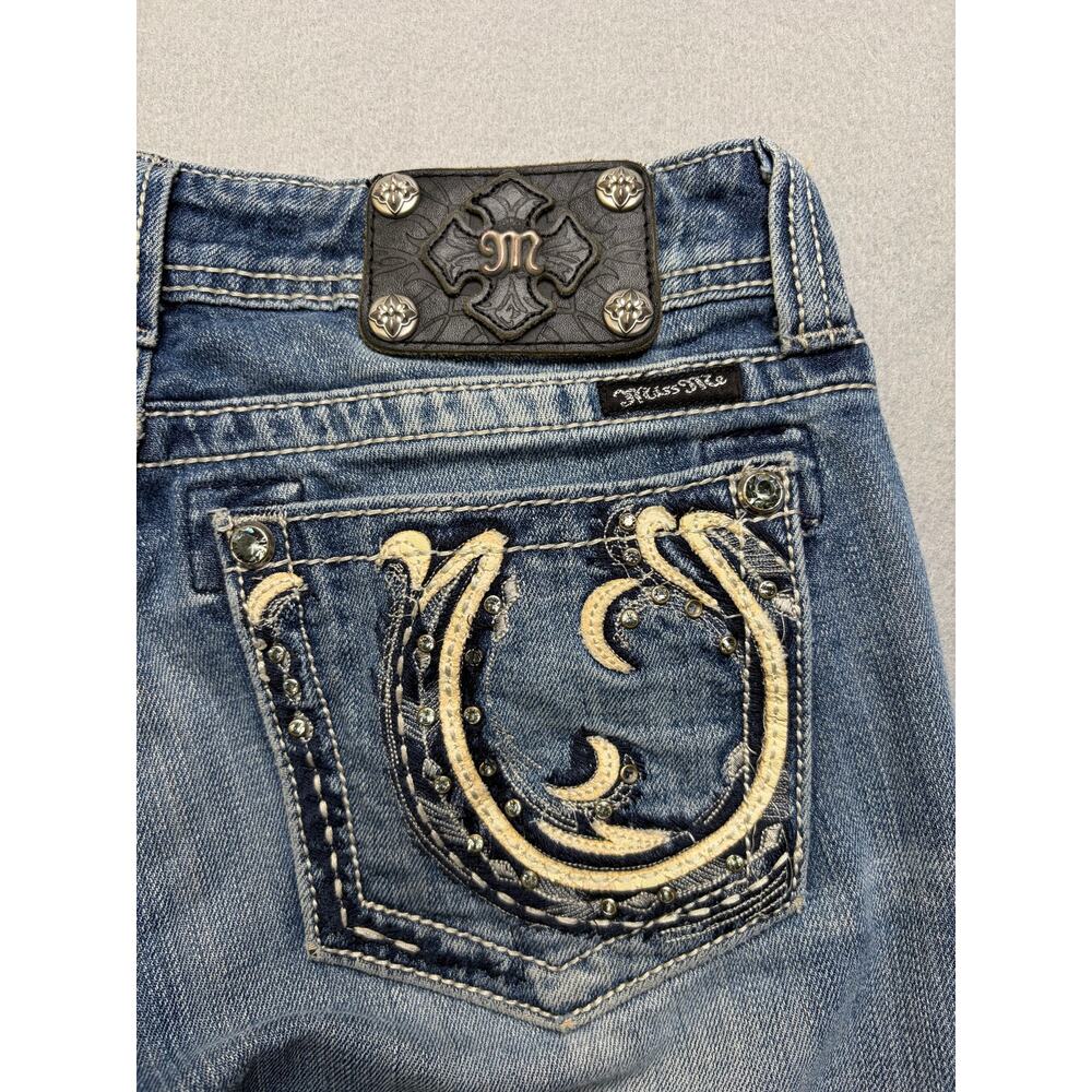 Miss Me Bootcut Jeans Women’s Size 28 Medium Wash Distressed Flare Denim Y2K